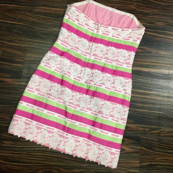 LILLY PULITZER rare ribbons and lace pattern dress - Picture 4 of 7